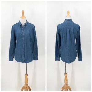 MAISON LABICHE PARIS Denim Button up Shirt Deja Vu Large Blue Long Sleeve French